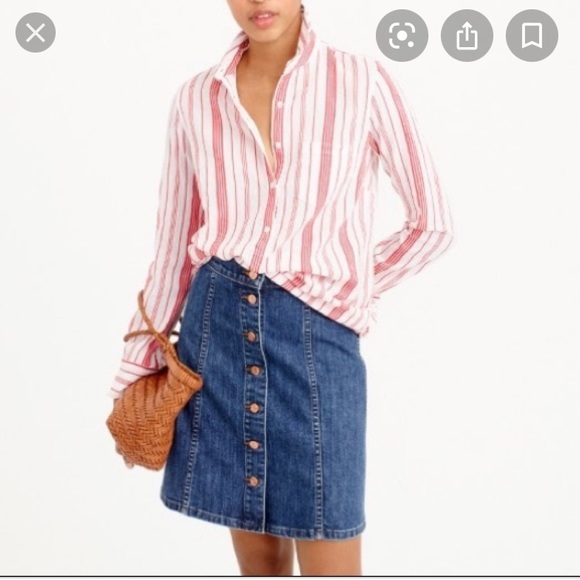 J Crew crinkled popover shirt - Picture 3 of 8